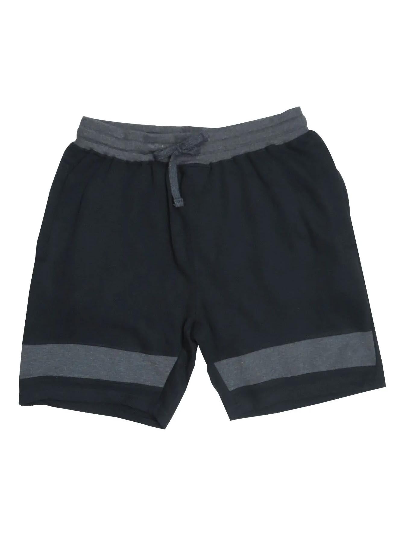 Mens French Terry Knit Shorts Black / Grey Melange