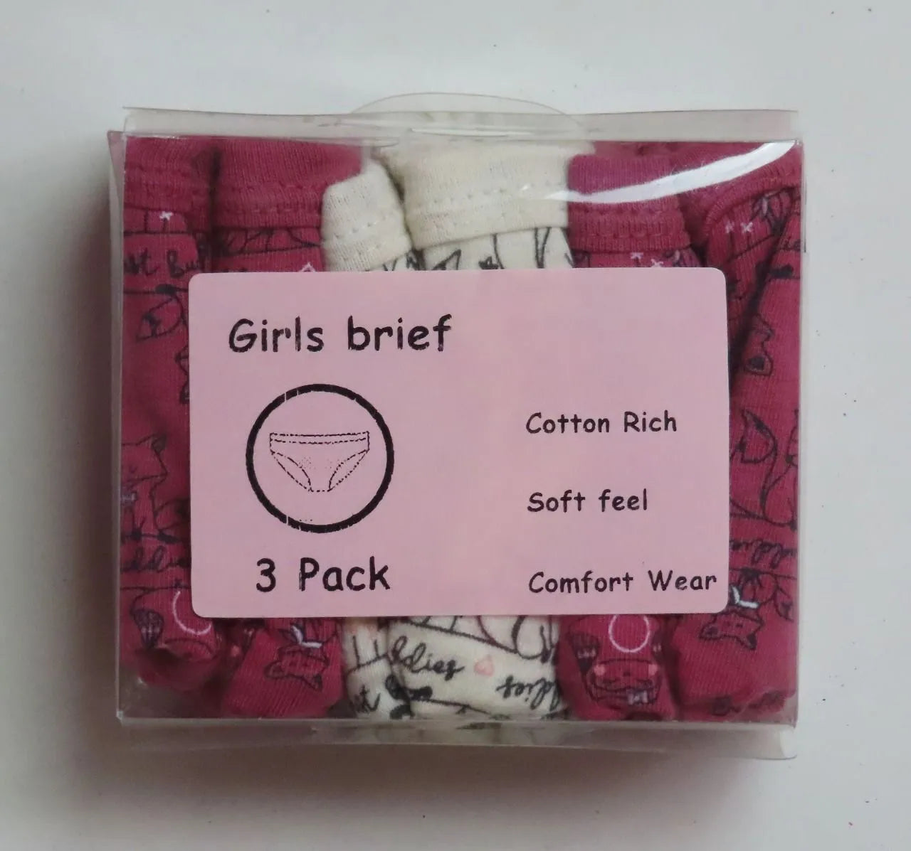 Girls 3 Pack Briefs