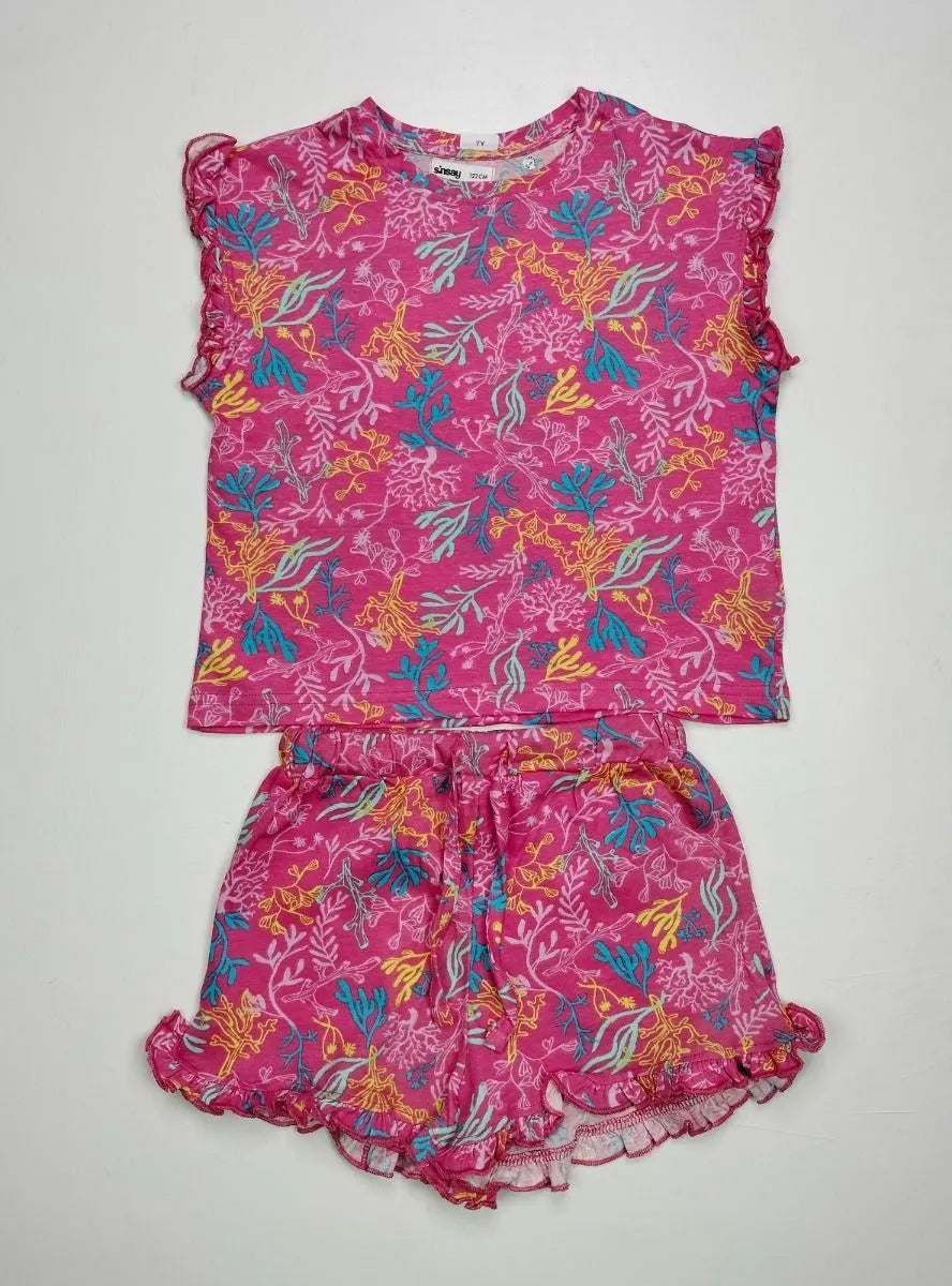 Girls Printed Shorty Set