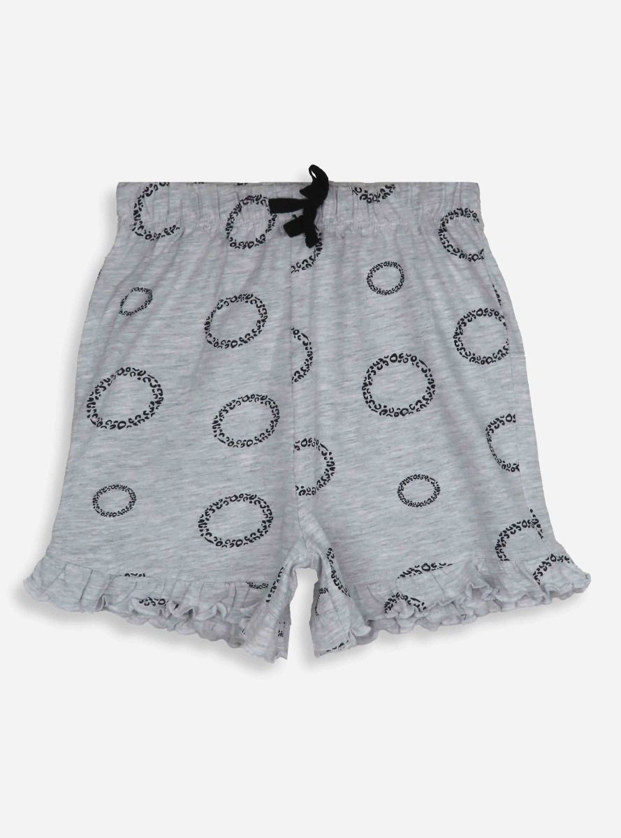 Girls Yellow Aop Knit Shorts