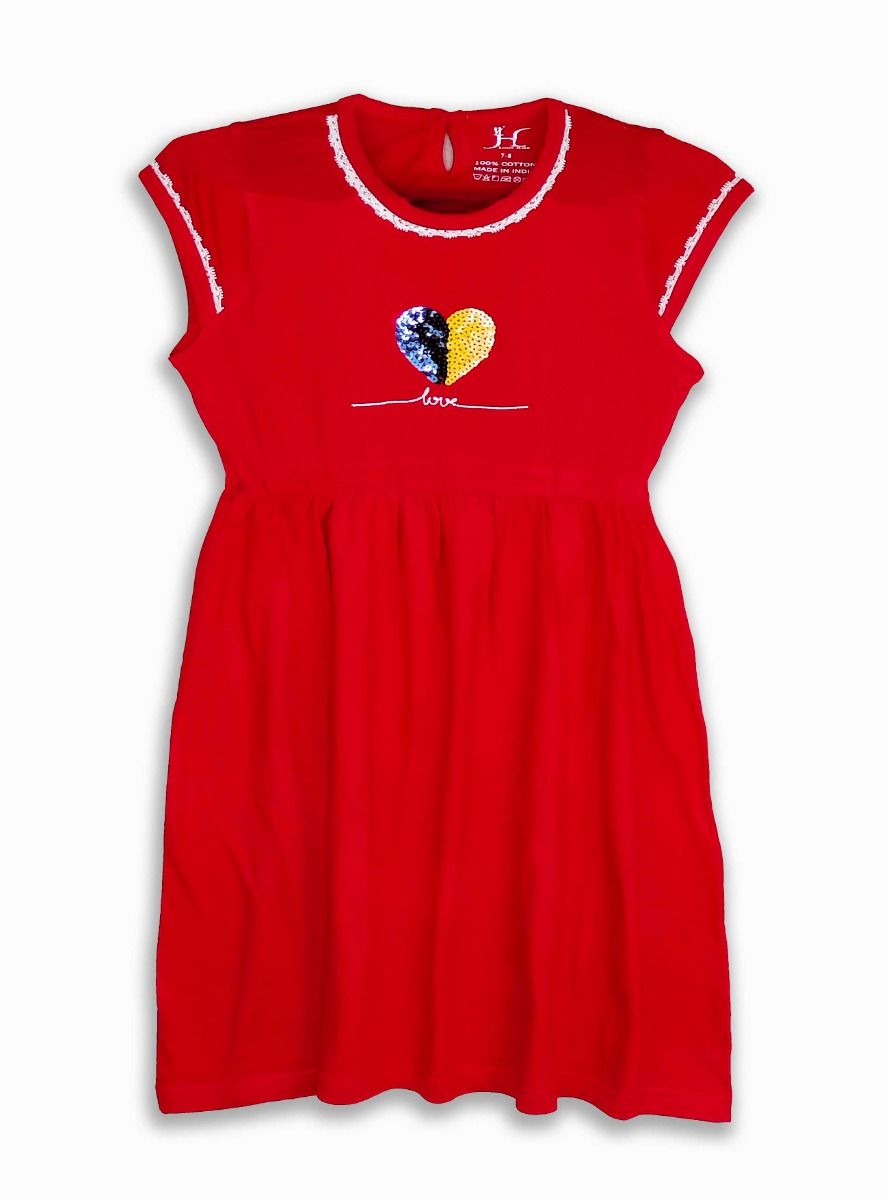 Girls Red Sequined Dress