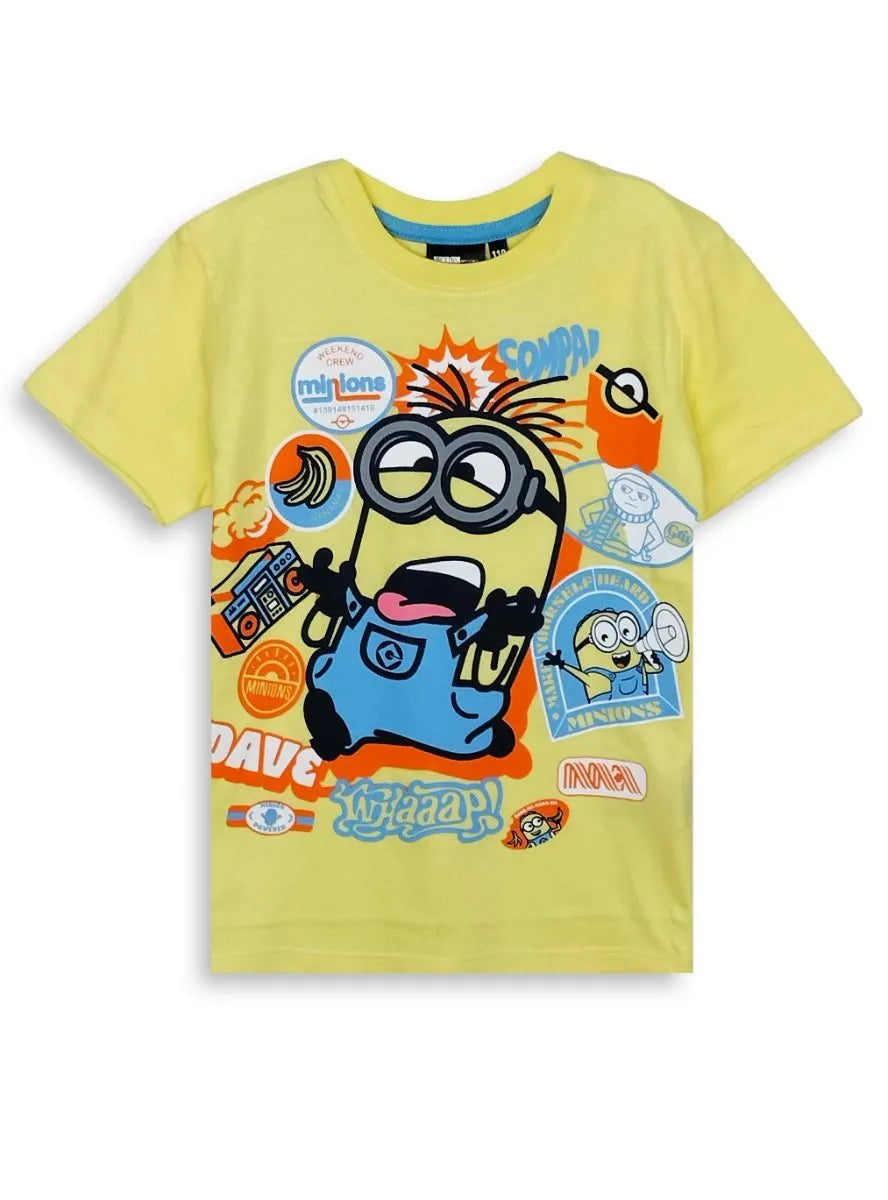Boys Printed Yellow T Shirt