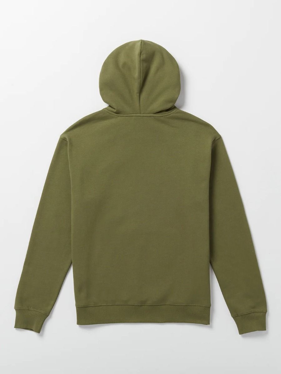 Mens Green Printed Hooded Fleece Sweatshirt