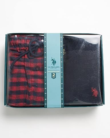 Men'S Thermal Pajama Set Navy Red