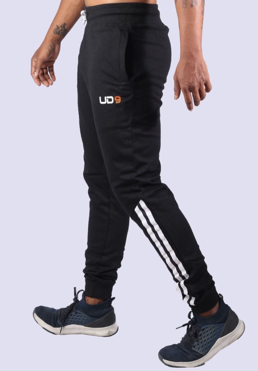 Mens French Terry Joggers Twill Tape Trim