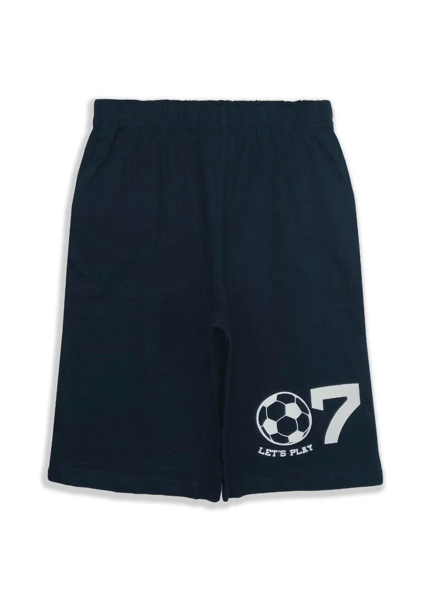 Boys Printed Shorty Set | Grey Navy