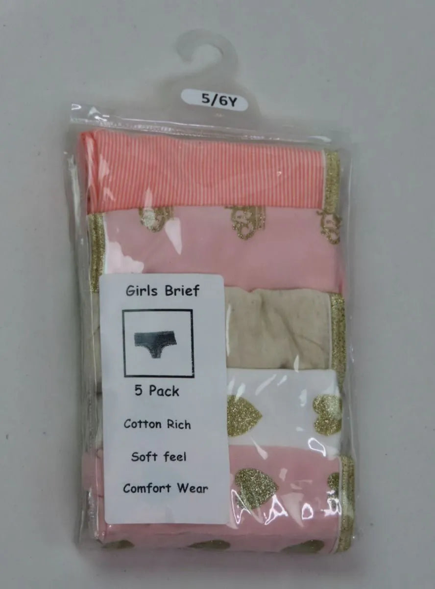 Girls 5 Pack Briefs