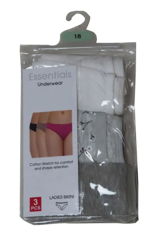 Ladies 3 Pack Bikini Briefs