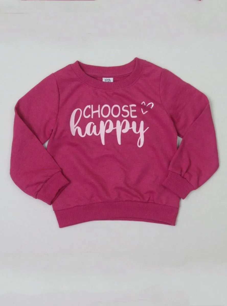 Girls French Terry Pullover Sweatshirt Wine