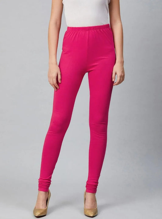 Ladies Stretch Churidar Leggings Pink