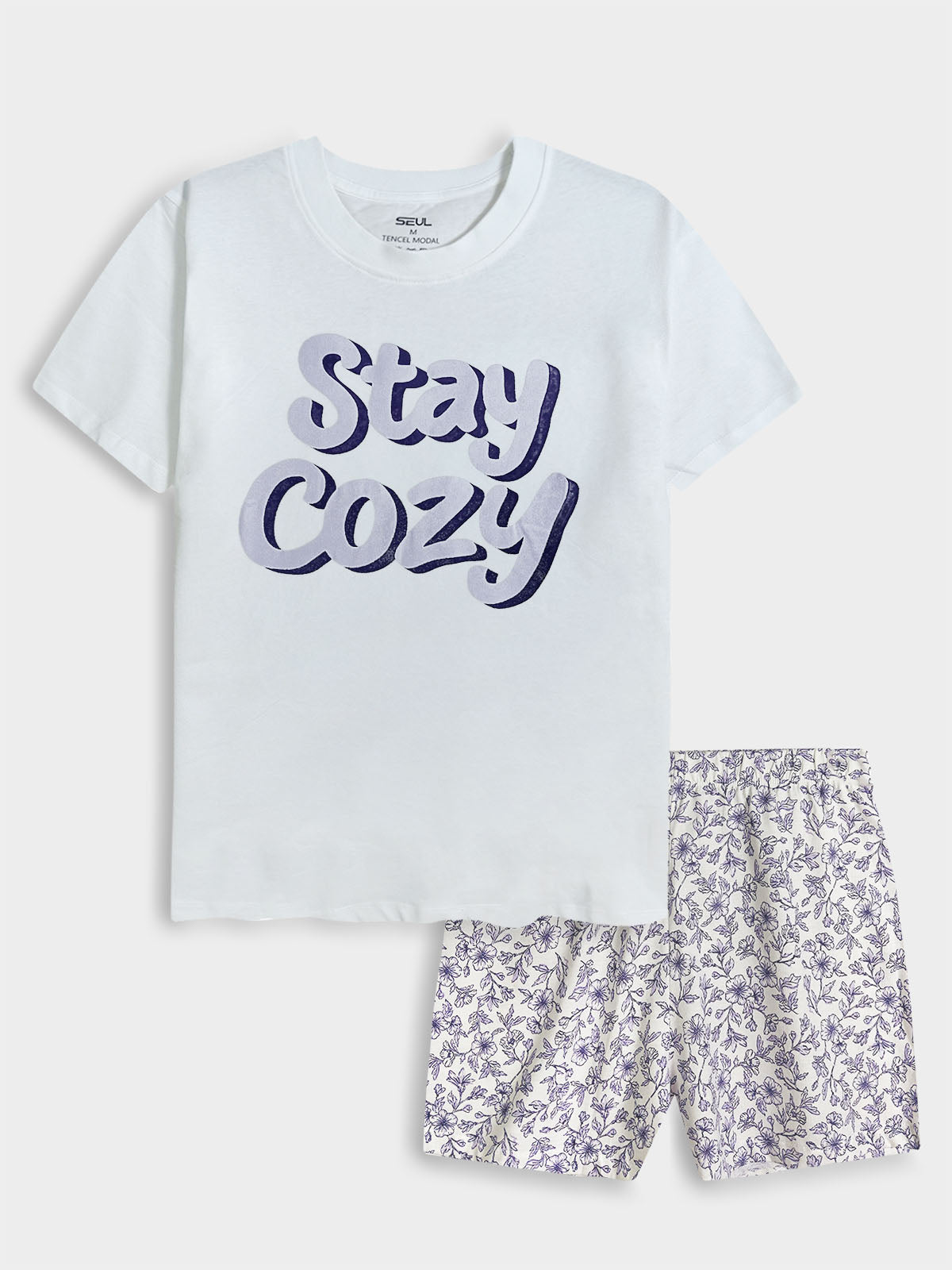 Ladies Shorty Set White