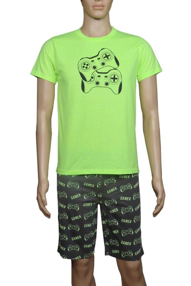 Older Boys Printed Shorty Pyjama Set