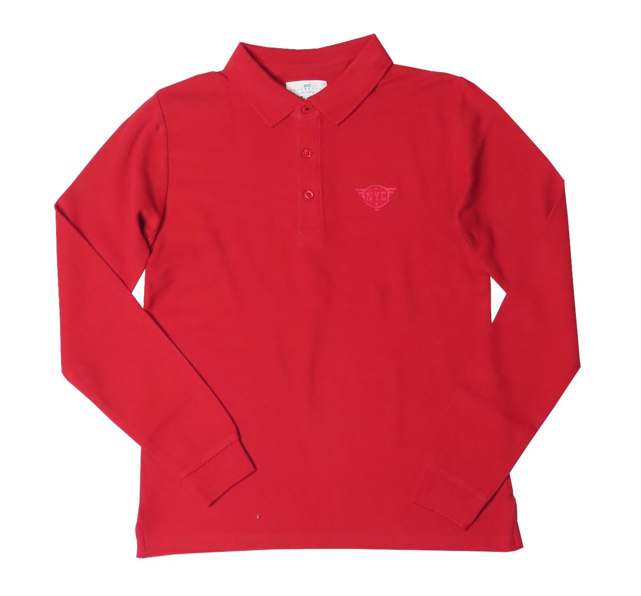 Boys Long Sleeve Collar T Shirt Red