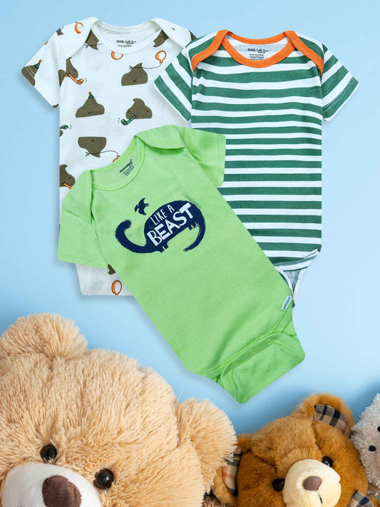 Baby 3 pack S/S Bodysuits Mixed