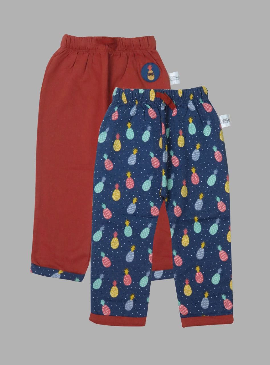 Baby Girls French Terry Sweat Pants 2 Pcs Pack Assorted
