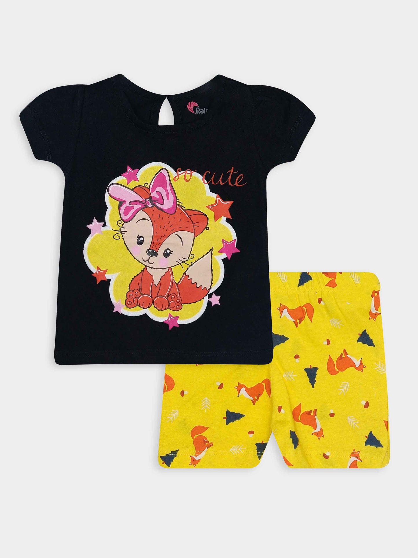 Baby Girls Printed Shorty Sets Hanger Pack