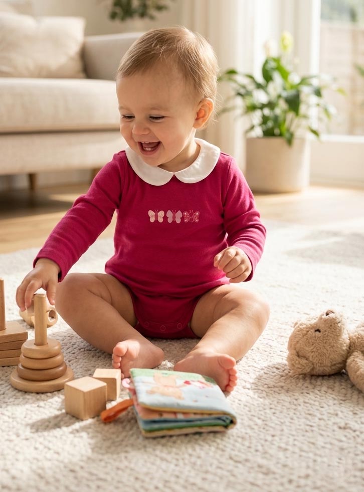 Baby Long Sleeve Burgundy Body Suit