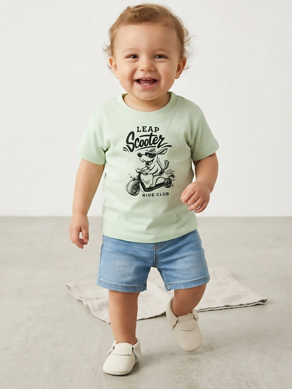 Baby Boys Printed Green T-Shirt