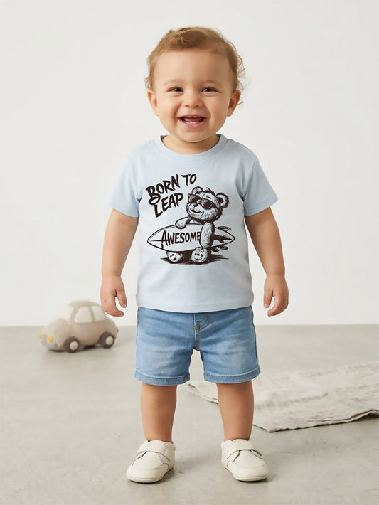Baby Boys Printed Blue T-Shirt
