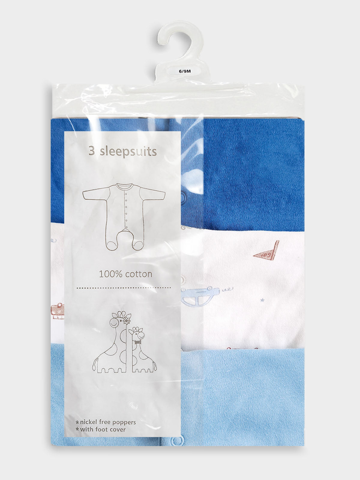 Baby Sleepsuits Pack of 3 Mixed