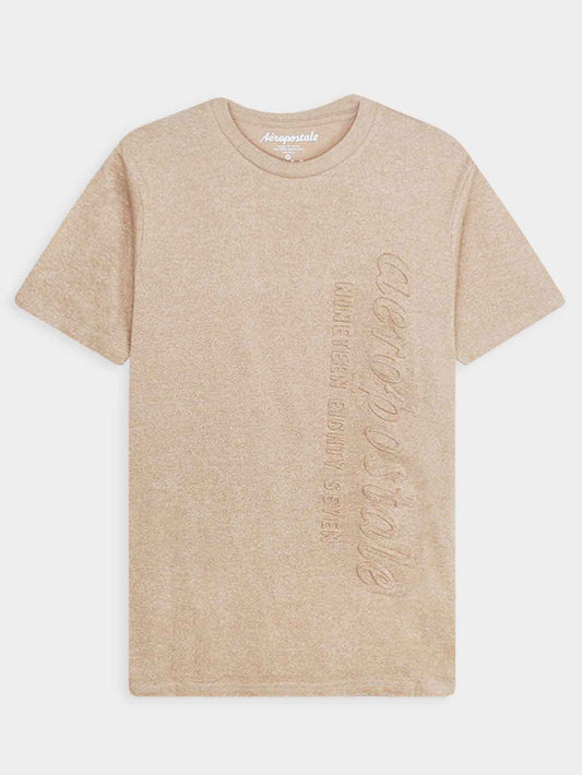 Mens Embossed Beige T-Shirt