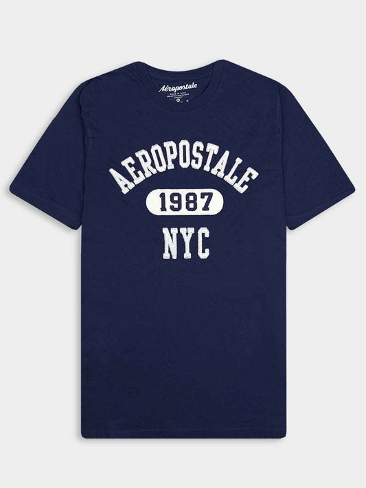 Mens Applique Navy T-Shirt