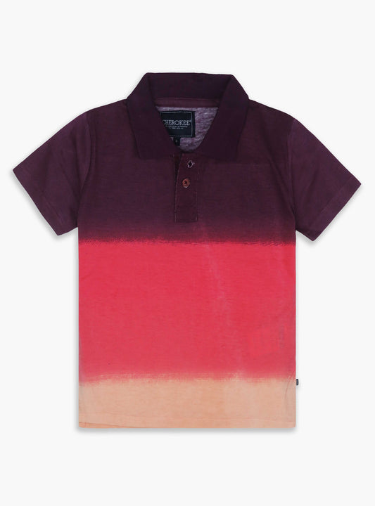 Boys Dip Dyed Collar T Shirt