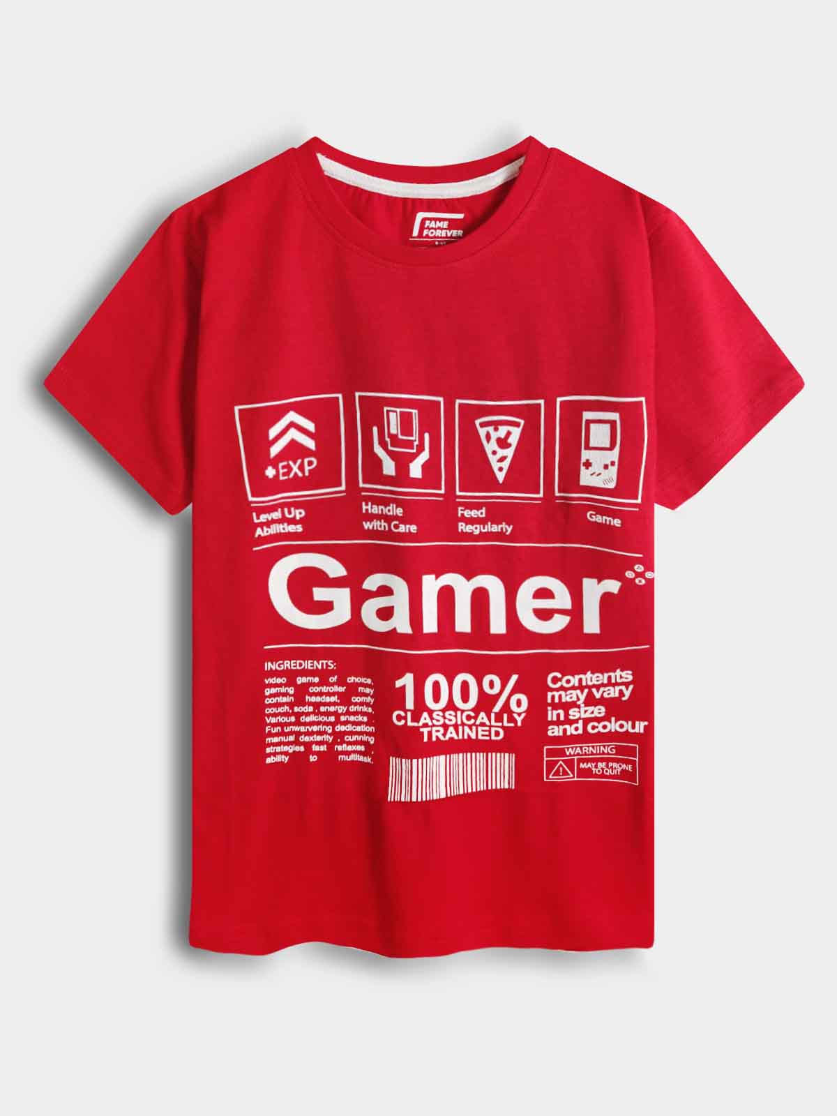Boys Printed T Shirt Red