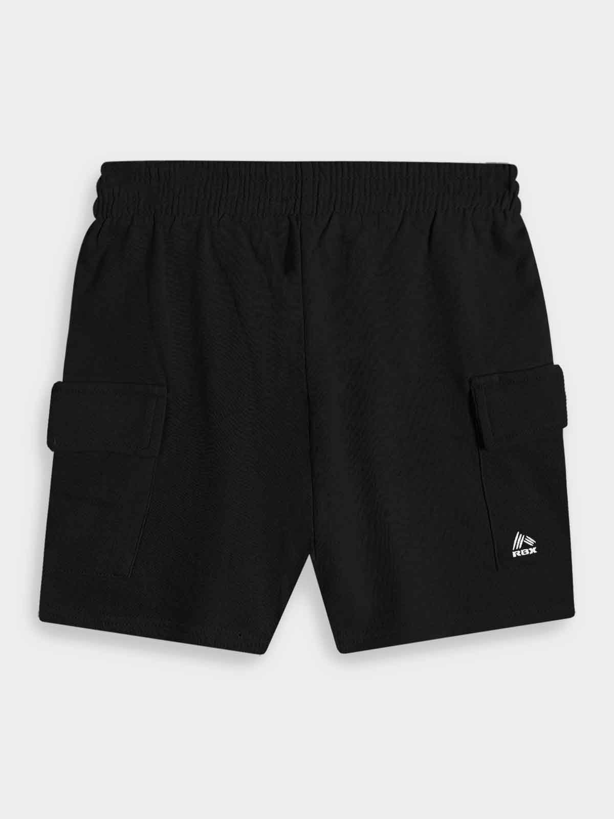 Boys Black Cargo Shorts
