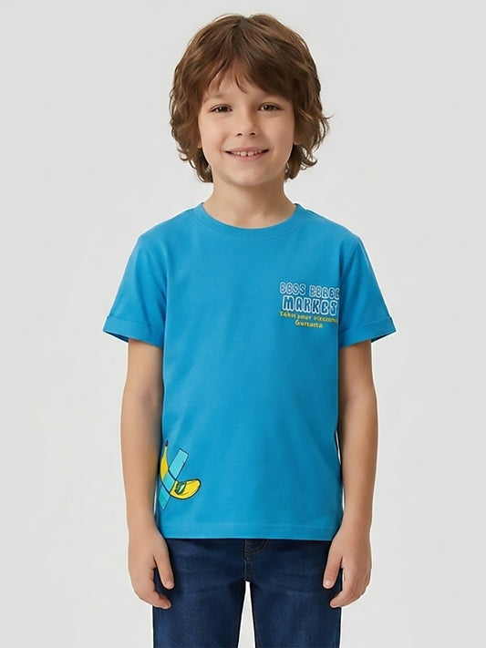 Boys Crew Neck Printed T-Shirt