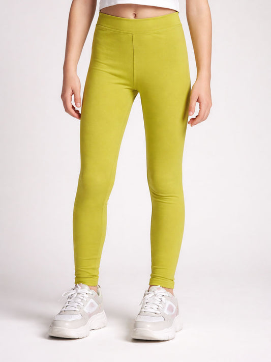 Girls Stretch Leggings Light Yellow