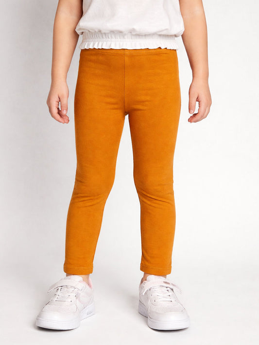 Girls Stretch Leggings Dark Yellow