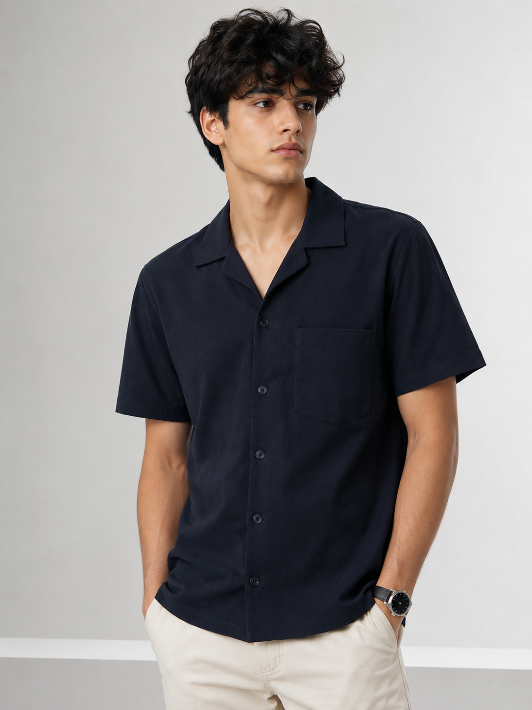 Mens Knit Black Shirt