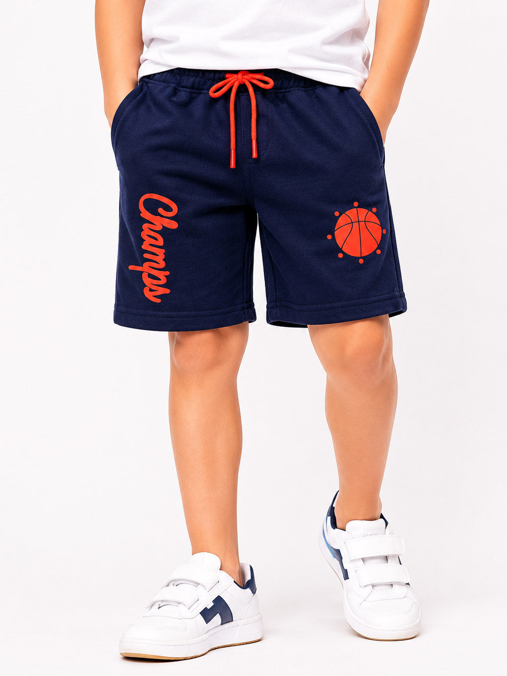 Boys Fleece Knit Navy Shorts