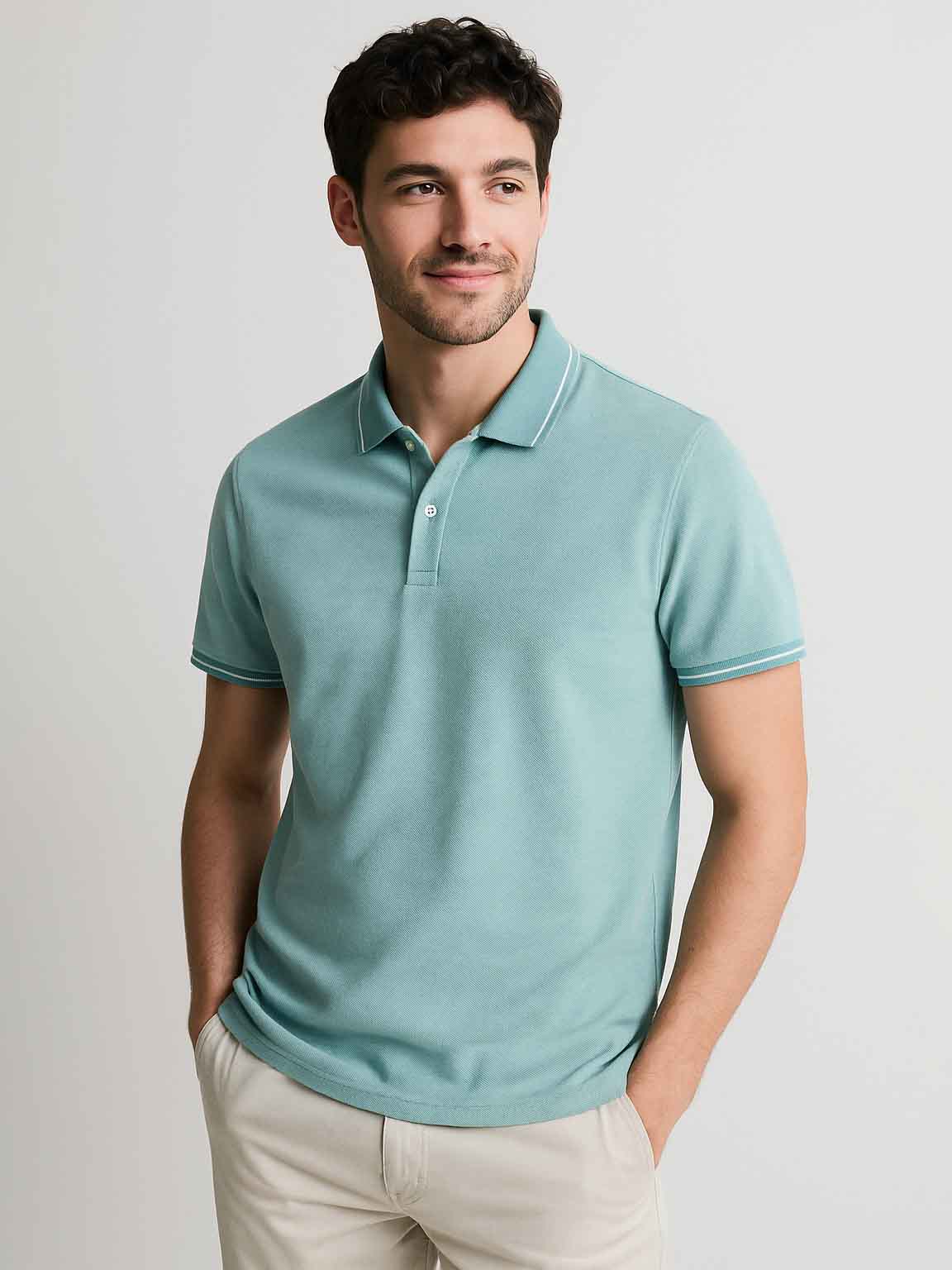 Mens Jaquard Polo