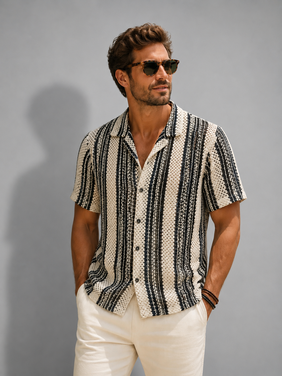 Mens Crochet Woven Shirts