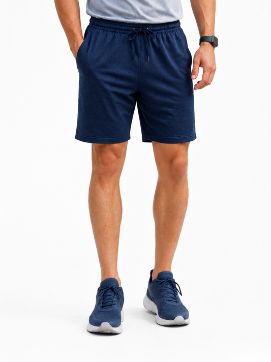 Mens French Terry Navy Melange Shorts