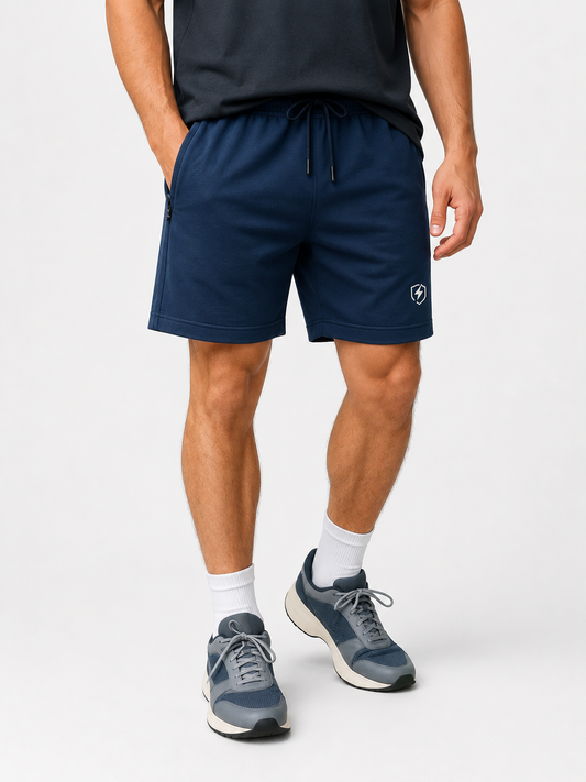 Mens French Terry Shorts Navy Melange