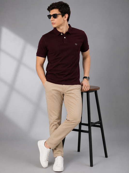 Mens Maroon Polo