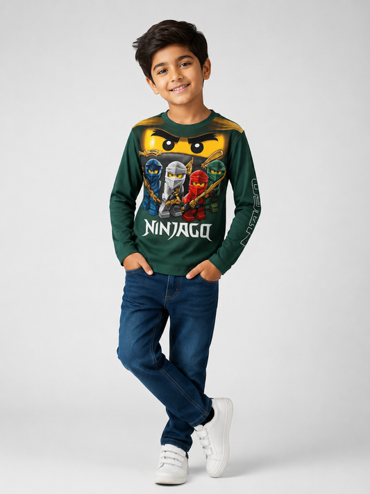 Boys Sublimation Printed T Shirt Green