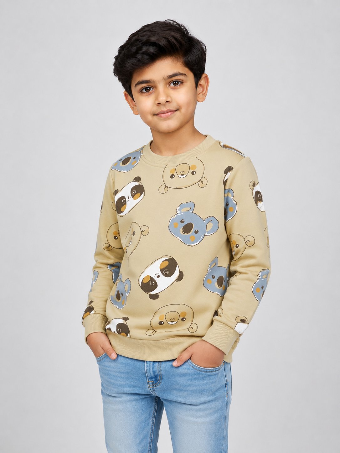Boys Pullover Sweatshirt | Beige