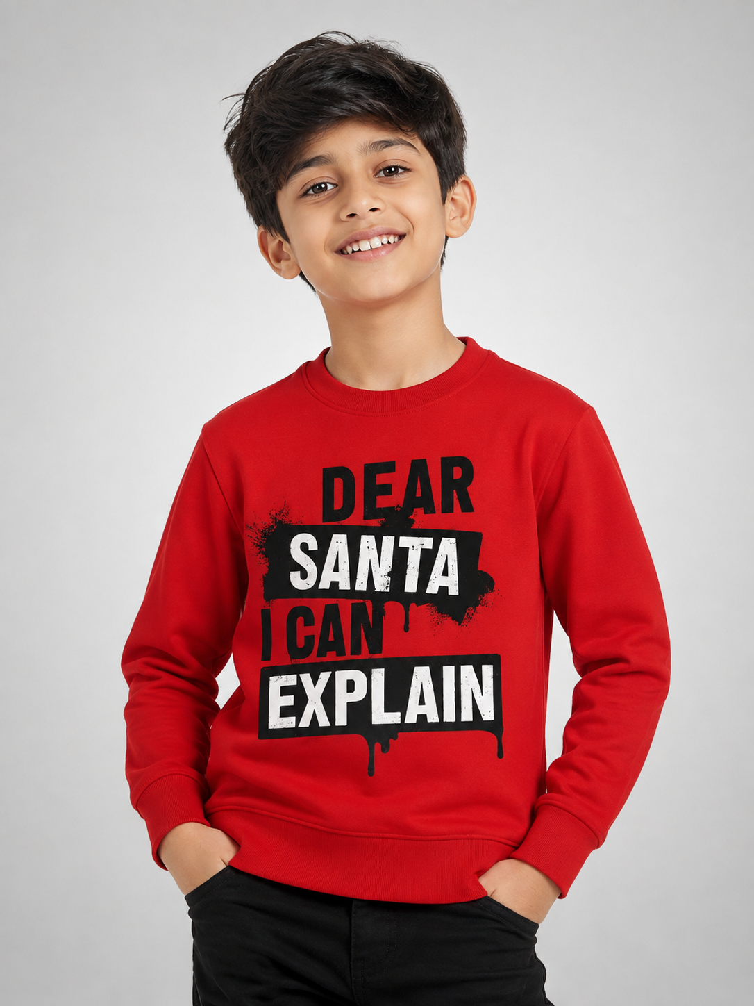 Boys Pullover Christmas Sweatshirt | Red
