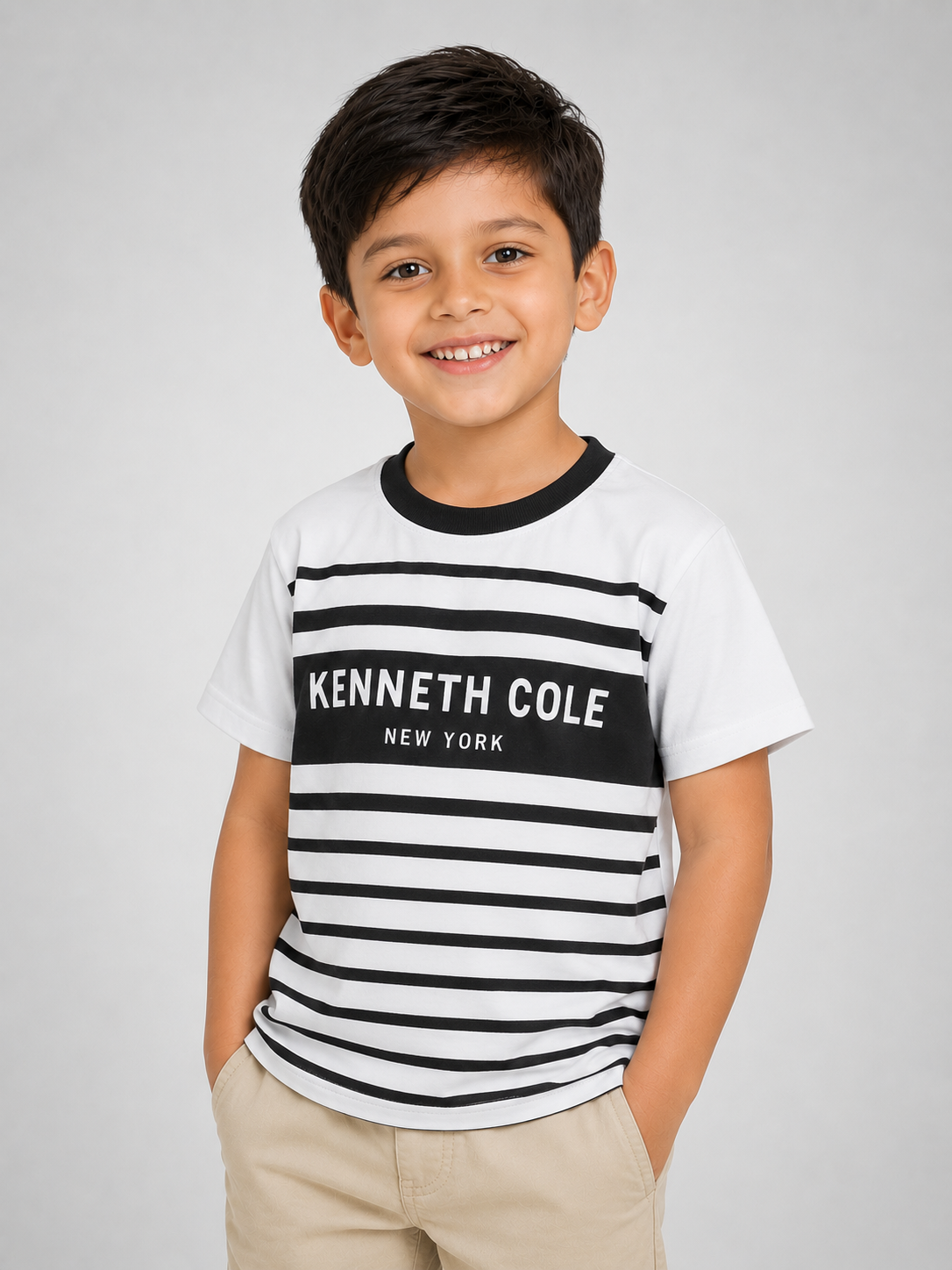 Boys T Shirt White / Black