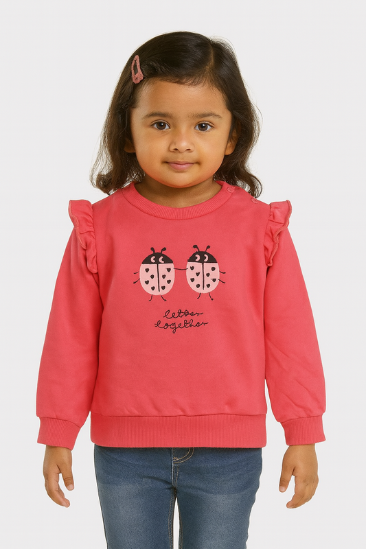 Baby Girls Red Pullover Sweatshirt