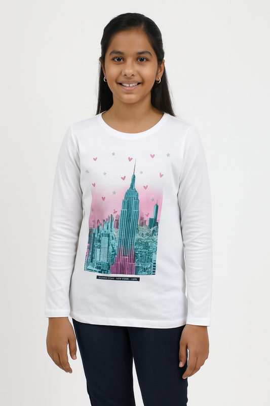 Girls Long Sleeve T Shirt White