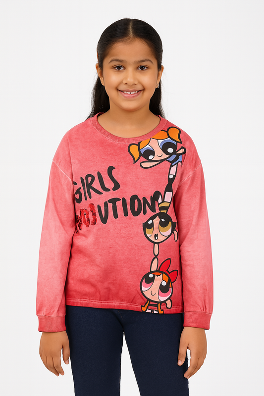 Powerpuff Girls Dyed Long Sleeve T Shirt