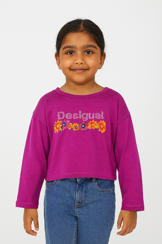 Girls Long Sleeve Crop Tee