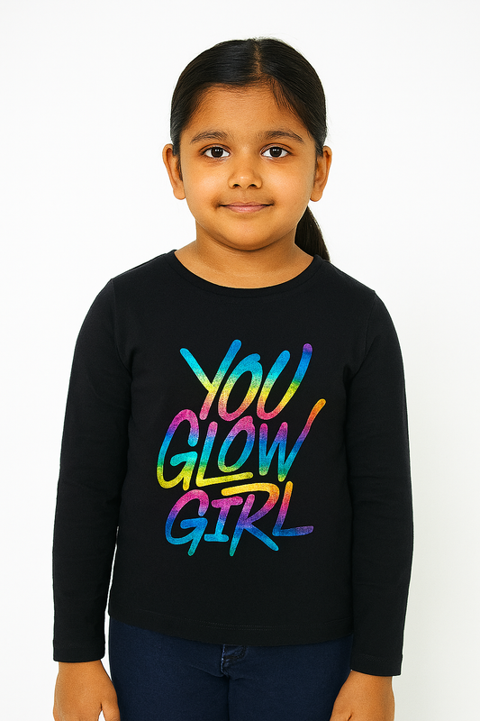 Girls Long Sleeve Foil Printed T Shirt