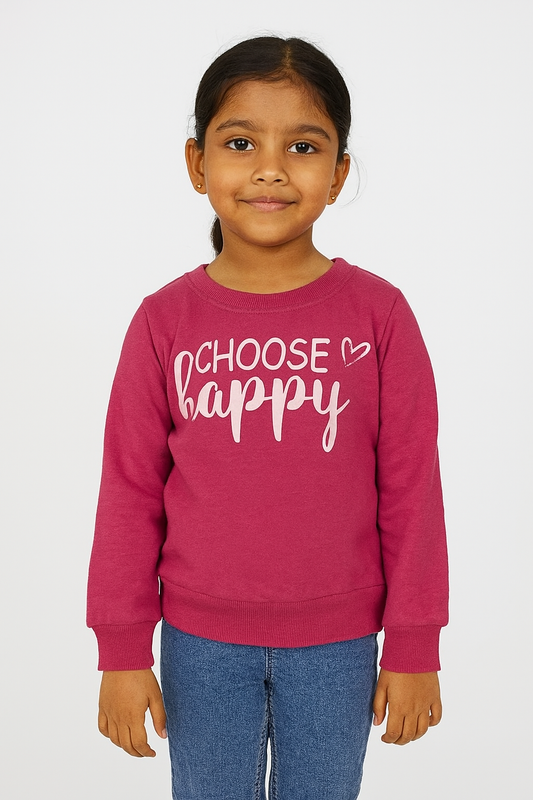 Girls French Terry Pullover Sweatshirt Wine