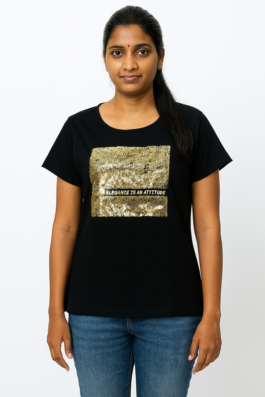Ladies Foil Printed Top